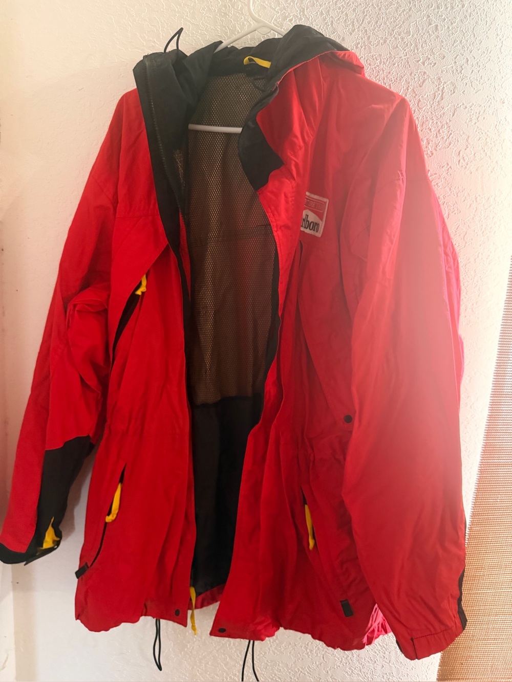 Marlboro Red Ski & Snowboard Jacket with Black and Yellow Accents